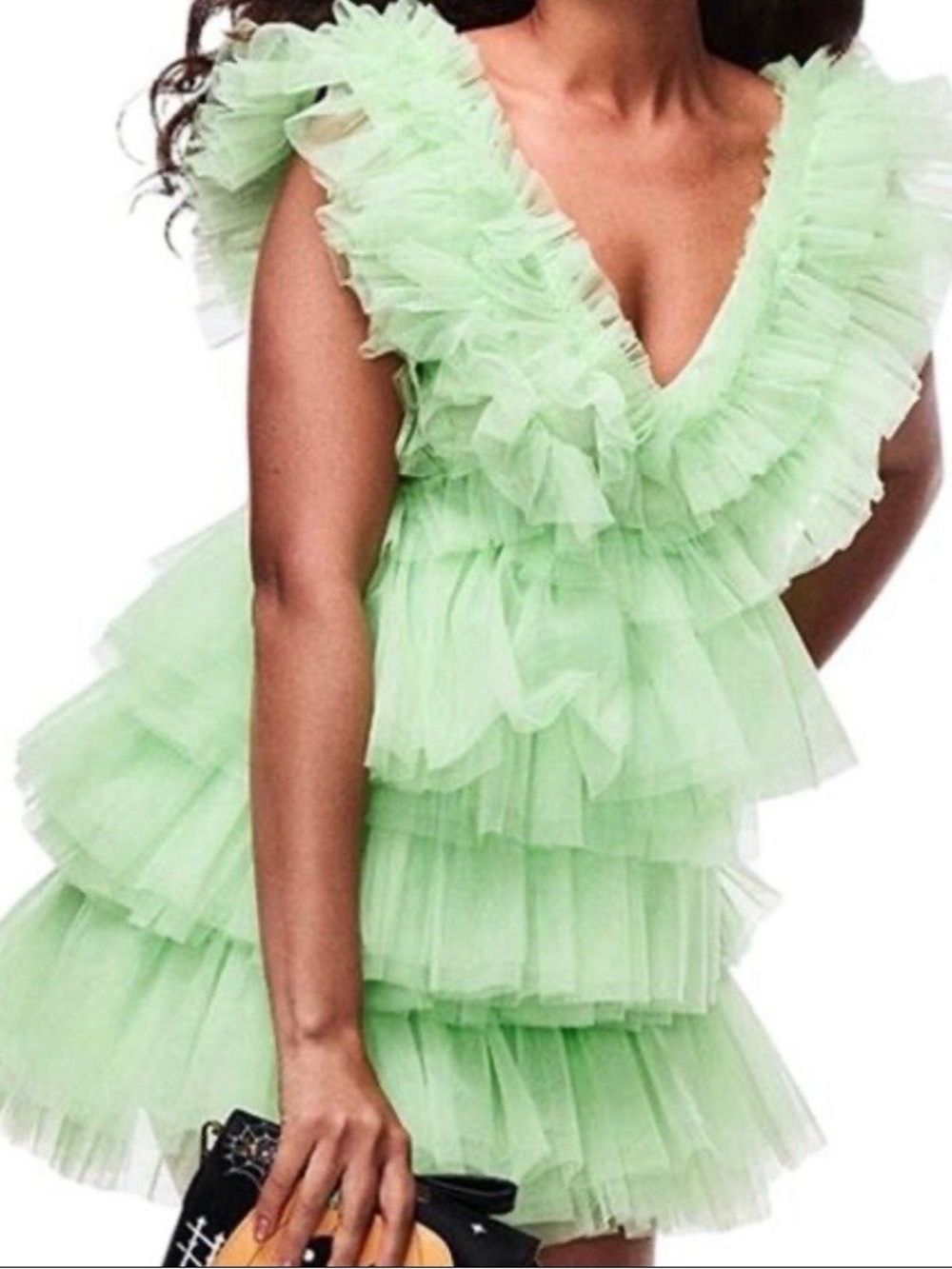 Betsey Johnson Mint Green Ruffle Tiered Mini Dress